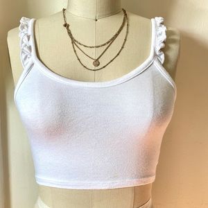Emma and Sam White crop Top